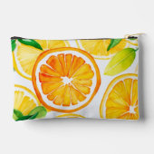 シトラス 水彩 オレンジ & レモン アクセサリーポーチ (裏面)