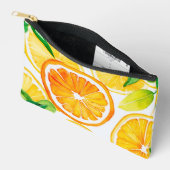 シトラス 水彩 オレンジ & レモン アクセサリーポーチ (見開き)