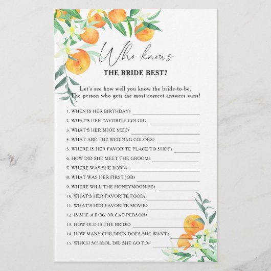 シトラス – 誰が花嫁のゲームを知っ最高のている (正面)