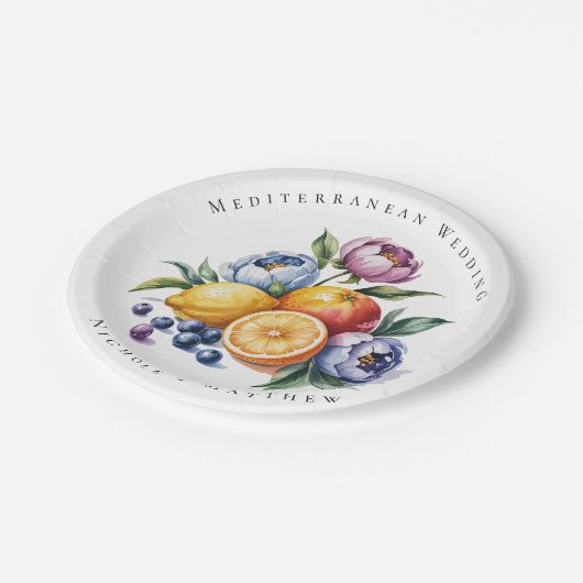 シトラッ地中海のスブーケ結婚ス ペーパープレート (アングル)