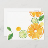 シトラッ鮮やかトウォーターカラーオンソフトベージュ ポストカード (正面/裏面)