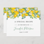 シトラレモンテーマブライダルシャワーレシピカード ポストカード (正面/裏面)
