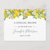 シトラレモンテーマブライダルシャワーレシピカード ポストカード (正面)