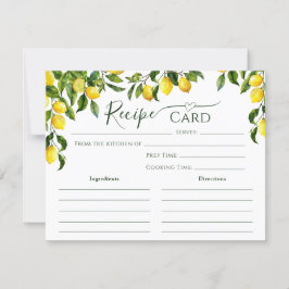 シトラレモンブライダルシャワーレシピカード 招待状
