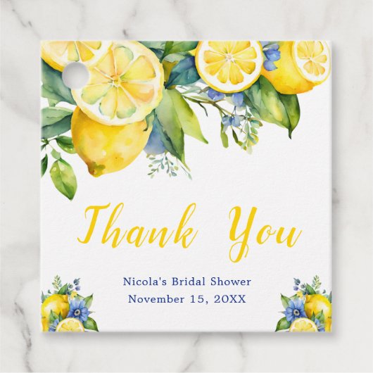 シトラレモン地中海のブライダルシャワー フェイバータグ (正面)