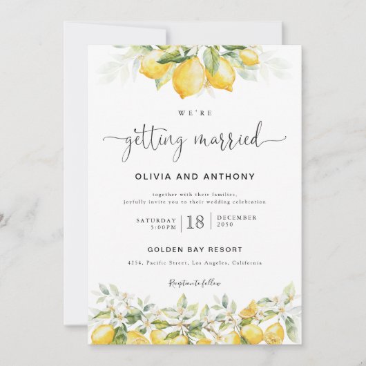 シトラレモン結婚式招待状 招待状 (正面)