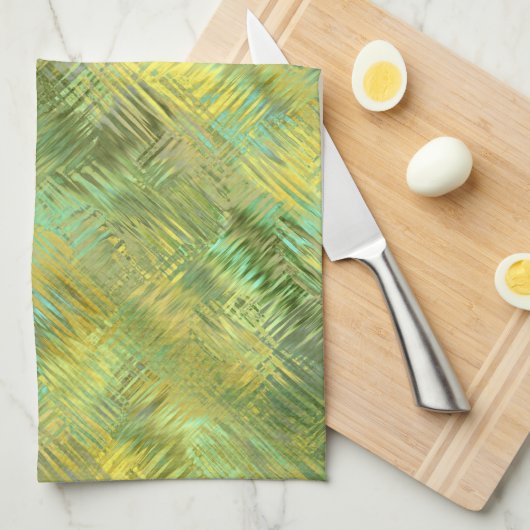 シトリンイエローガラス質感 キッチンタオル (四つ折り)