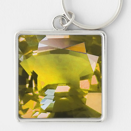 シトリンジェムストーンイエロー キーホルダー (正面)