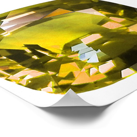 シトリンジェムストーンイエロー ポスター (角)