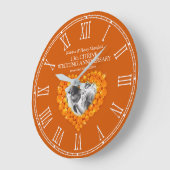 シトリン写真ハート13結婚周年 ラージ壁時計 (傾斜)