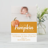 シトリン秋ハーベストカボチャ独身のフォトベビー 案内状 (スタンド正面)