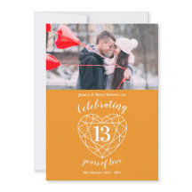 シトリン ハート 記念日 13年 写真 オレンジ