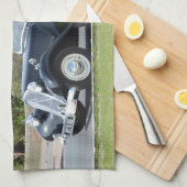 シトロエンの黒い牽引Avant キッチンタオル (四つ折り)