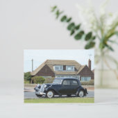 シトロエンの黒い牽引Avant ポストカード (スタンド正面)