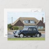 シトロエンの黒い牽引Avant ポストカード (正面/裏面)