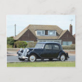 シトロエンの黒い牽引Avant ポストカード (正面)