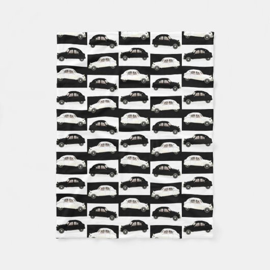 シトロエン2 CVタイル模様 フリースブランケット (正面)