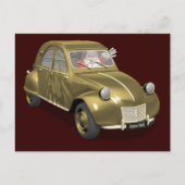 シトロエン2CVのスイートサンタクロース シーズンポストカード (正面)