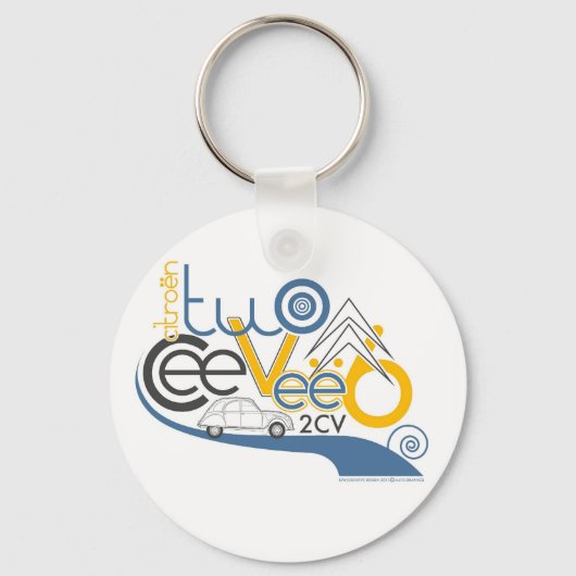 シトロエン2CVキーチェーン キーホルダー (正面)
