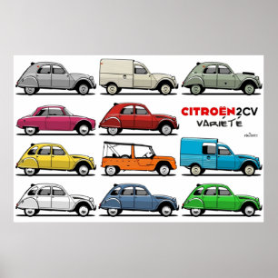 シトロエン2CV品種 ポスター