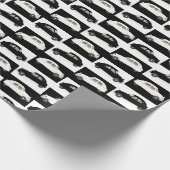 シトロエン2CV白黒 ラッピングペーパー (角)