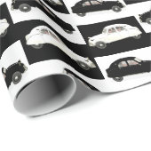 シトロエン2CV白黒 ラッピングペーパー (ロールコーナー)