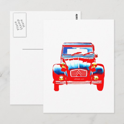 シトロエン2CV 2 ポストカード (正面/裏面)