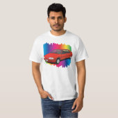 シトロエンBX赤（スペクトル背景） Tシャツ (正面フル)