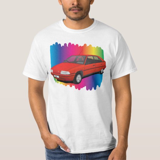 シトロエンBX赤（スペクトル背景） Tシャツ (正面)