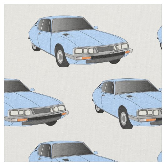 シトロエンSMの淡青色の生地 ファブリック (クローズアップ)