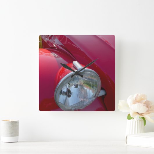 シトロテ2CV、ヴィンテージフランスの車。 スクエア壁時計 (ホーム)