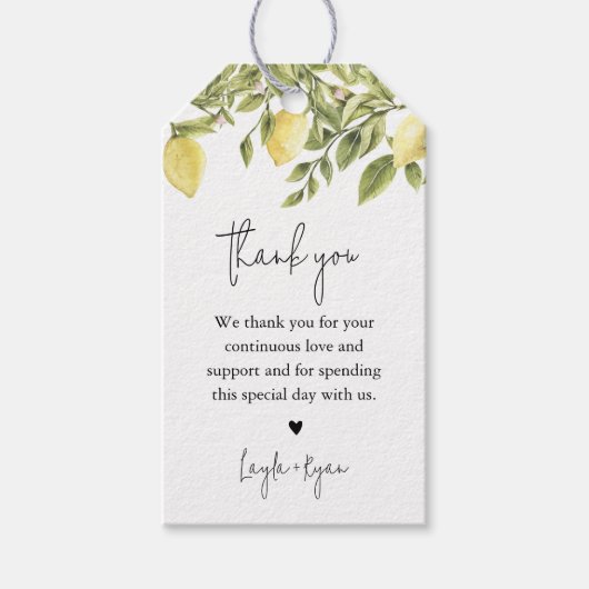 シトロンウォーターカラーレモンシトラスメッセージカード ギフトタグ (正面)