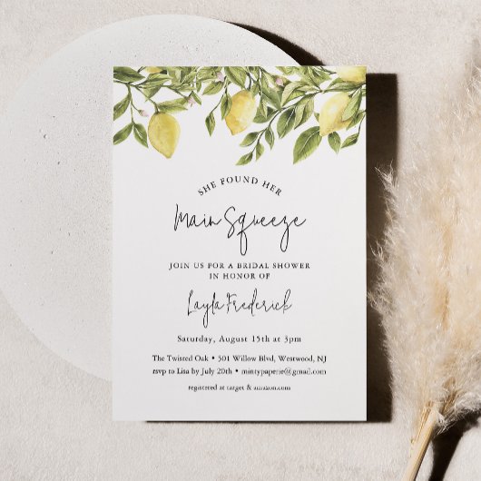 シトロンレモンブライダルシャワー招待 招待状