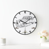 シトローン2CVレトロ時計 ラージ壁時計 (ホーム)