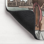 シドニーのオペラハウスで女の子。 マウスパッド (コーナー)