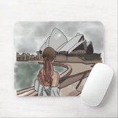 シドニーのオペラハウスで女の子。 マウスパッド (マウス)