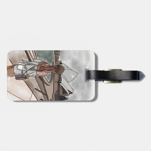 シドニーのオペラハウスで女の子。 ラゲッジタグ (裏面横)