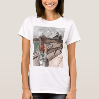 シドニーのオペラハウスで女の子。 Tシャツ