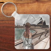 シドニーのオペラハウスで少女。 キーホルダー (正面)