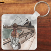 シドニーのオペラハウスで少女。 キーホルダー (裏面)