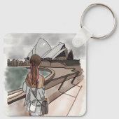 シドニーのオペラハウスで少女。 キーホルダー (裏面)