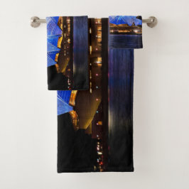 シドニーのオペラハウスの鮮やかなライトショー バスタオルセット