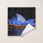 シドニーのオペラハウスの鮮やかなライトショー バスタオルセット (ウォッシュタオル)