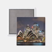 シドニーのオペラハウス&シティ(夜)、オーストラリア マグネット (正面/裏面)