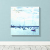 シドニーのシーンヨットオンハーバードラモイン キャンバスプリント (インサイチュ (ウッドフロア))