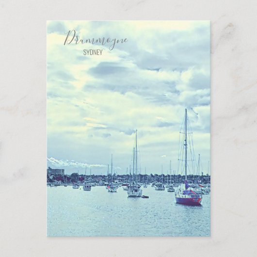 シドニーのシーンヨットオンハーバードラモイン ポストカード (正面)