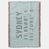 シドニーの緯度と経度 スローブランケット (正面縦)