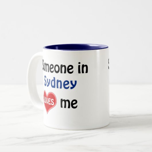 シドニーの誰かが私を愛しているマグネット ツートーンマグカップ (正面左)