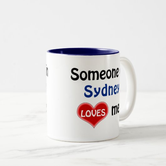 シドニーの誰かが私を愛しているマグネット ツートーンマグカップ (正面右)