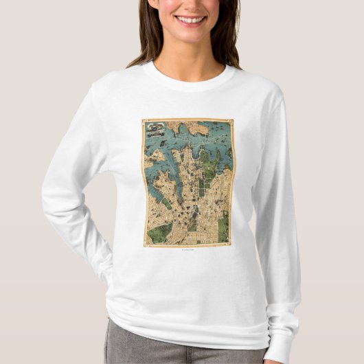 シドニーのAustraliaPanoramicの地図 Tシャツ (正面)